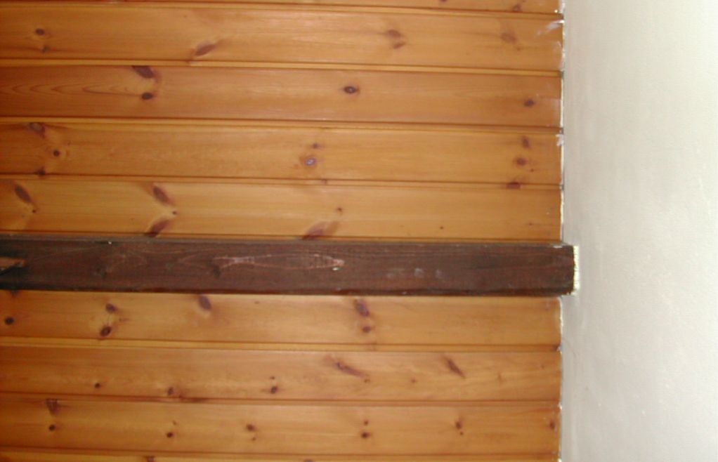 Bild 4 Unterdruckmessung: beide Aufnahmen zeigen als Normal- und Wärmebild ungefähr den gleichen Deckenausschnitt einer luftdurchströmten obersten Geschossdecke; auf dem Wärmebild (Thermogramm) zeigen die dunklen (kühlen) Stellen an, wo die Luft während des BlowerDoor-Tests einströmt