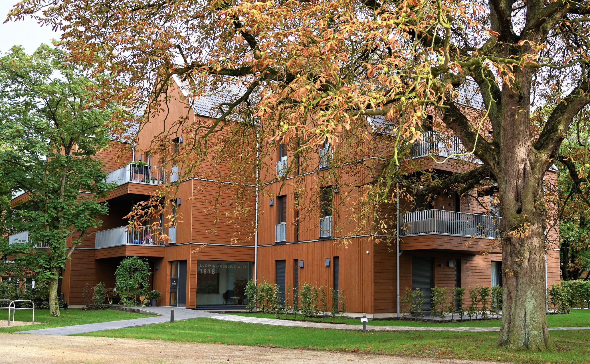 Der Kastanienhof – idyllisch gelegen, modern gestaltet und zu über 90 % aus Holz gebaut Quelle: DHV/Kahrs Architekten/Achim Dathe