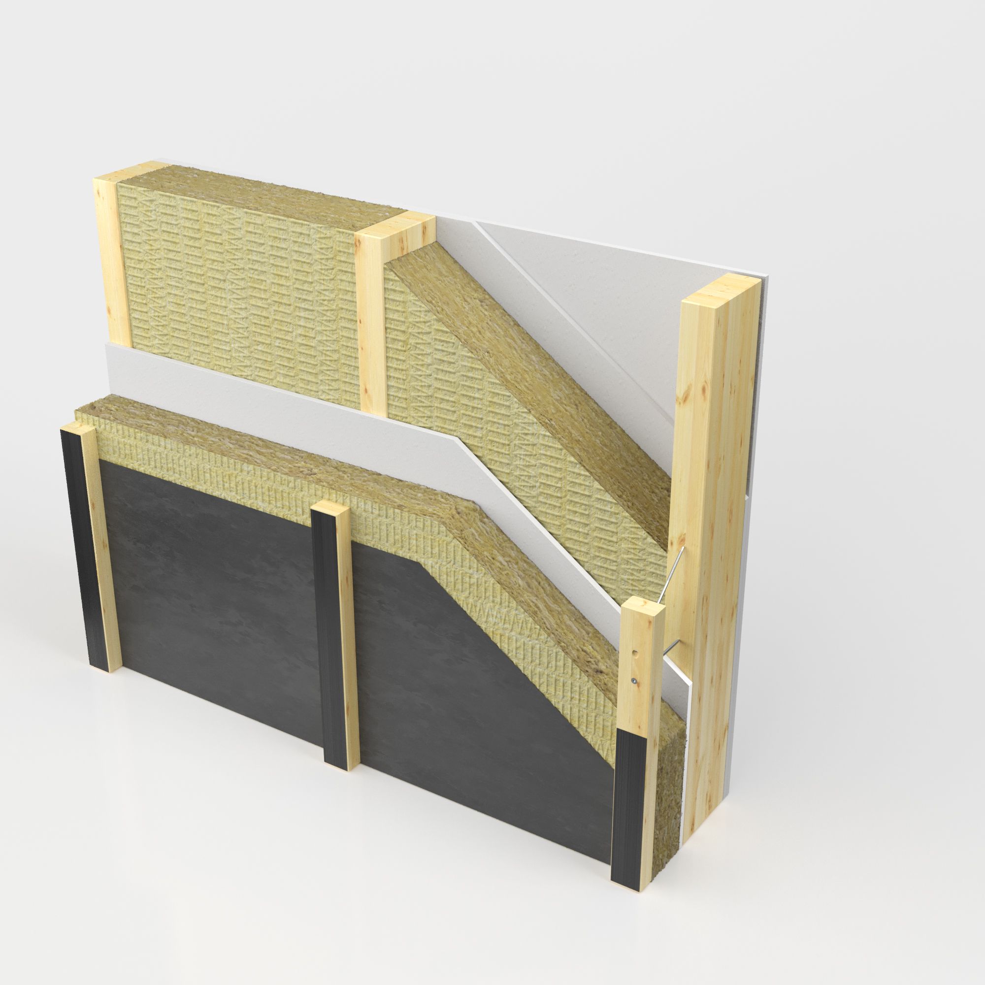 Bild 2 ROCKWOOL Steinwolle in der Fassade eines Holzbaus