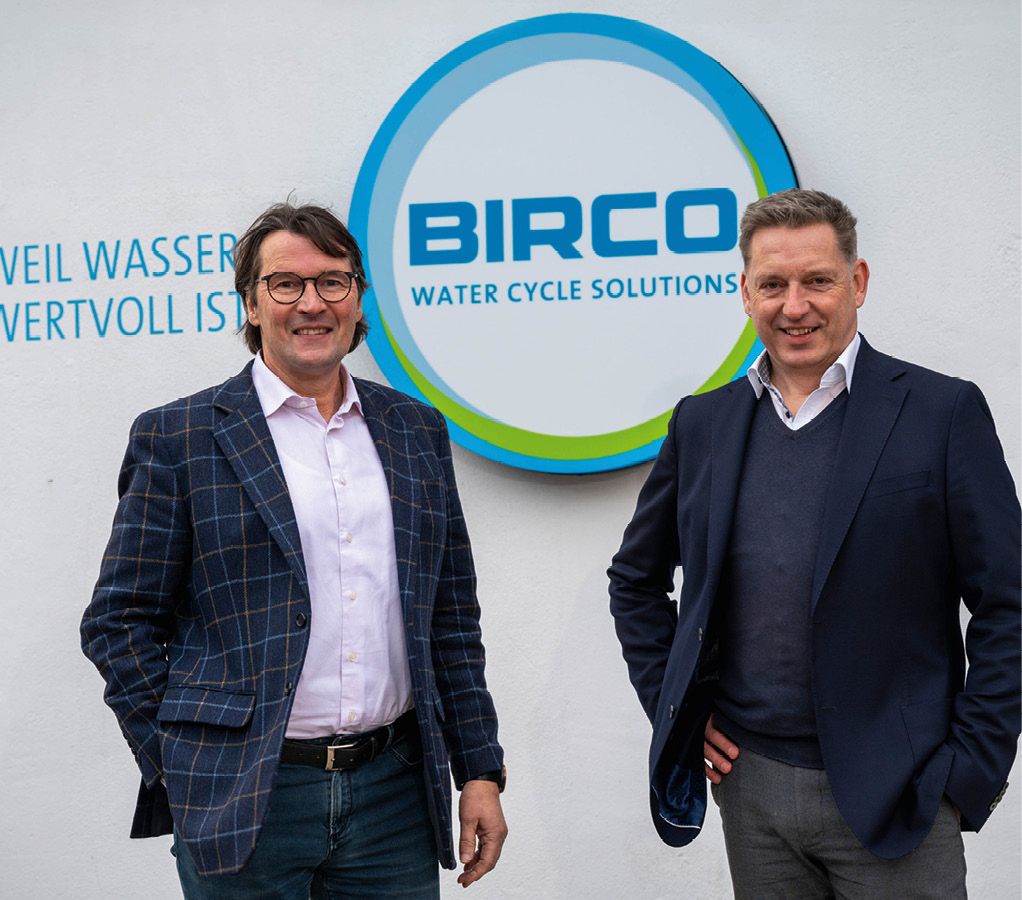 Die BIRCO-Geschäftsführung Christian Merkel und Dr. Ingo Markgraf mit neuem Logo Quelle: BIRCO GmbH