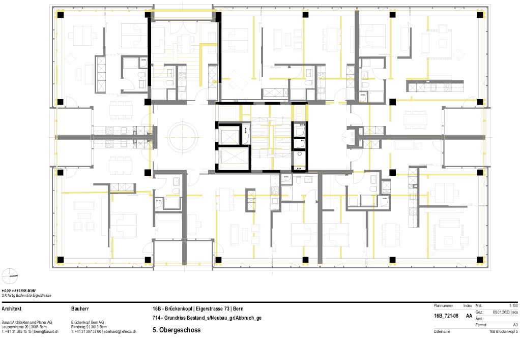 Bild 15 Grundriss 5. Obergeschoss neu Quelle: Bauart