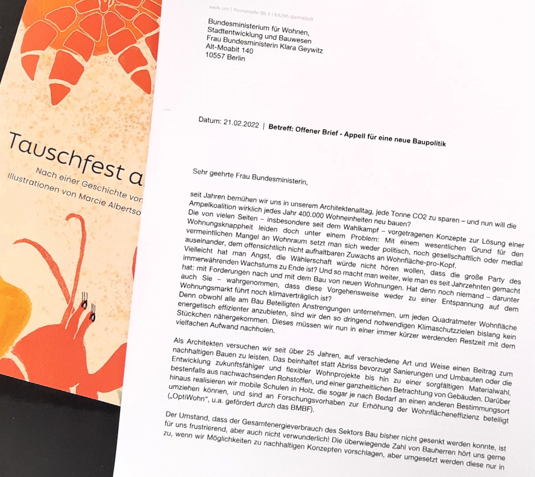Bild 15 Offener Brief an die Bauministerin: „Appell für eine neue Baupolitik“