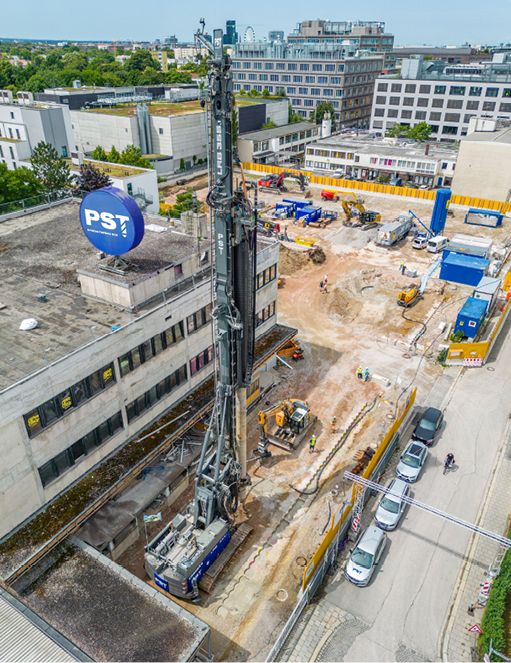 Bild 1 Überblick der Baustelle „Levelingstraße“ in München (Quelle: PST Spezialtiefbau Süd GmbH)