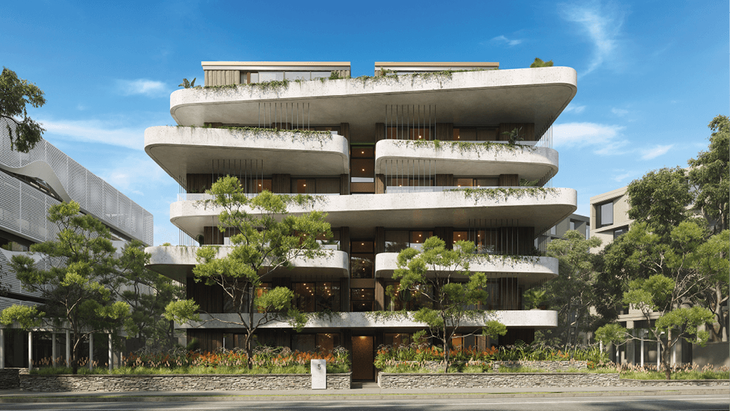 Gebäude mit Begrünung