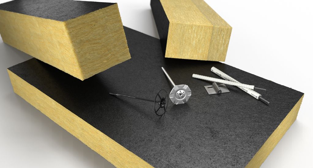 Mit der Dämmung wird auch das benötigte Zubehör bei ROCKWOOL bestellt; von Schöck werden die Fassadenanker und passende Adapter geliefert Quelle: DEUTSCHE ROCKWOOL GmbH & Co. KG