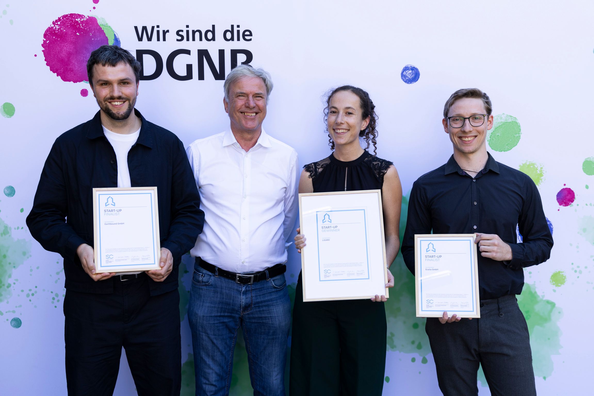 Gewinner (LIGARO) und Finalisten der DGNB Sustainability Challenge 2026 in der Kategorie Start-up. Quelle: DGNB